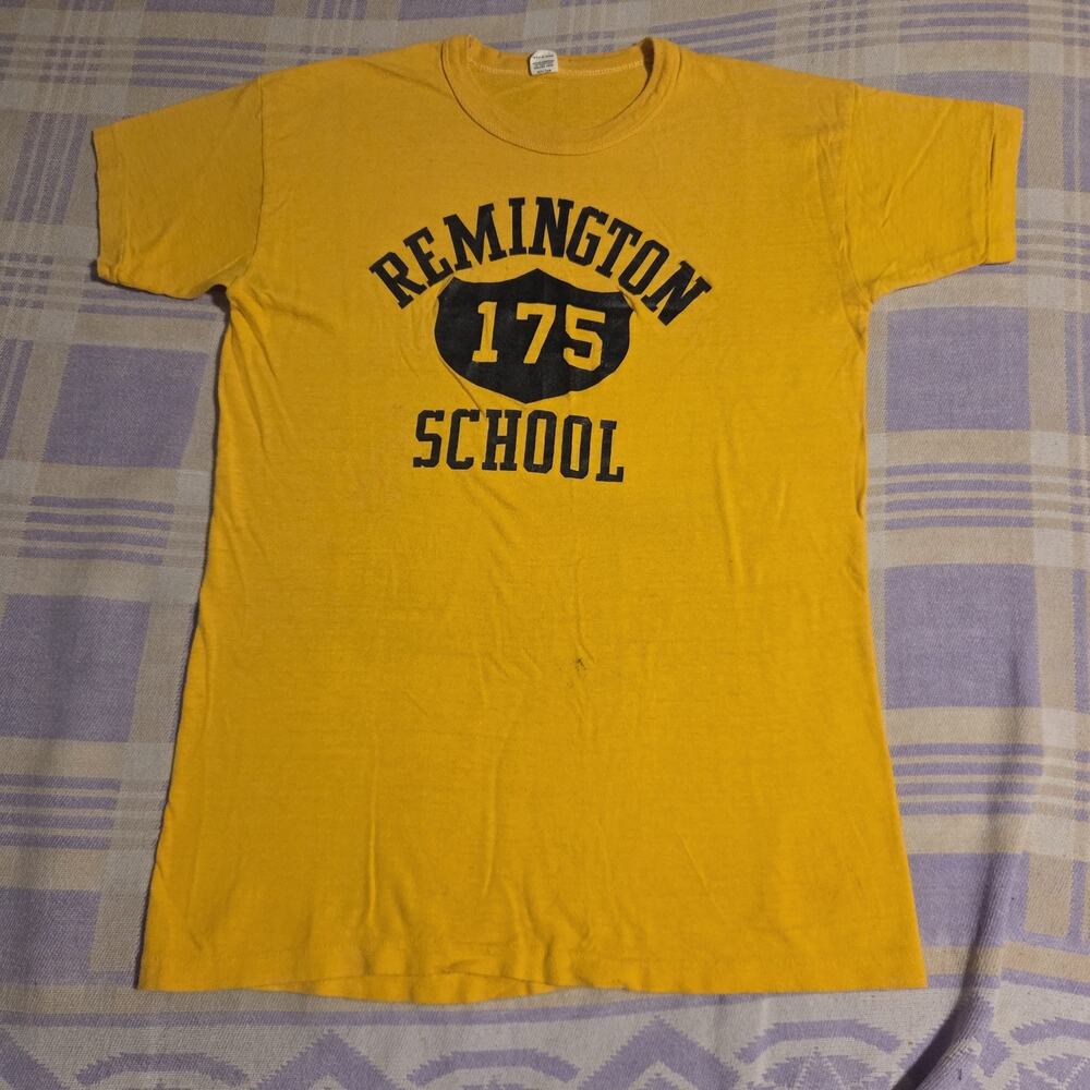 Vintage 60s Remington School Russell Southern Company T Shirt Cotton Large Rare
